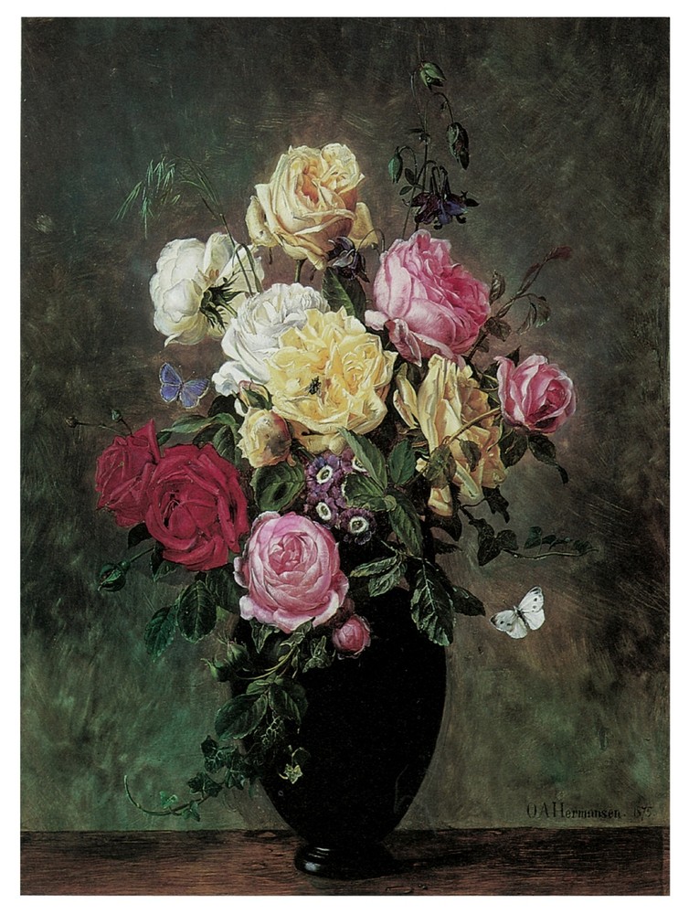Poster print.Home Room Interior design.Flower bouquet vase.6494