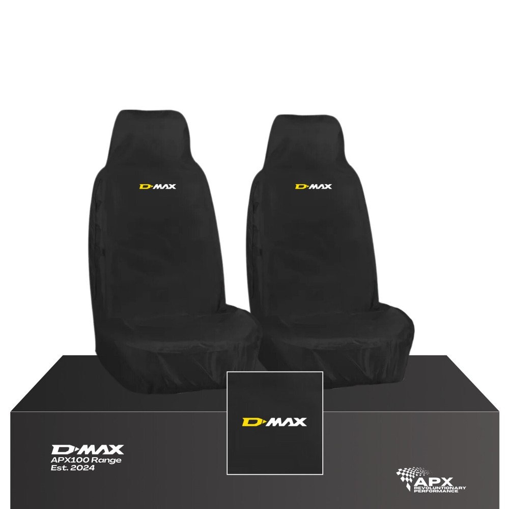 FOR ISUZU D-MAX D MAX PREMIUM CUSTOM FRONT SEAT COVERS HEAVY DUTY BLACK 2X PAIR