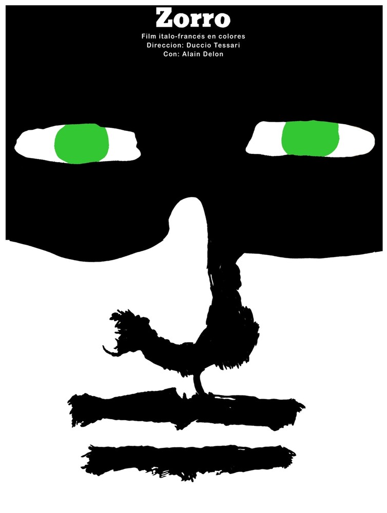 Wall Decor Poster.Fine Graphic Art Design. Painting of ZORRO's face. Room Art.