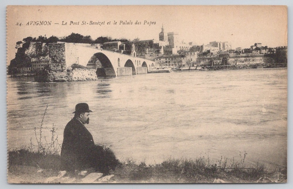 Avignon Pont St-Bénézet Palais des Papes WWI Era Postcard France