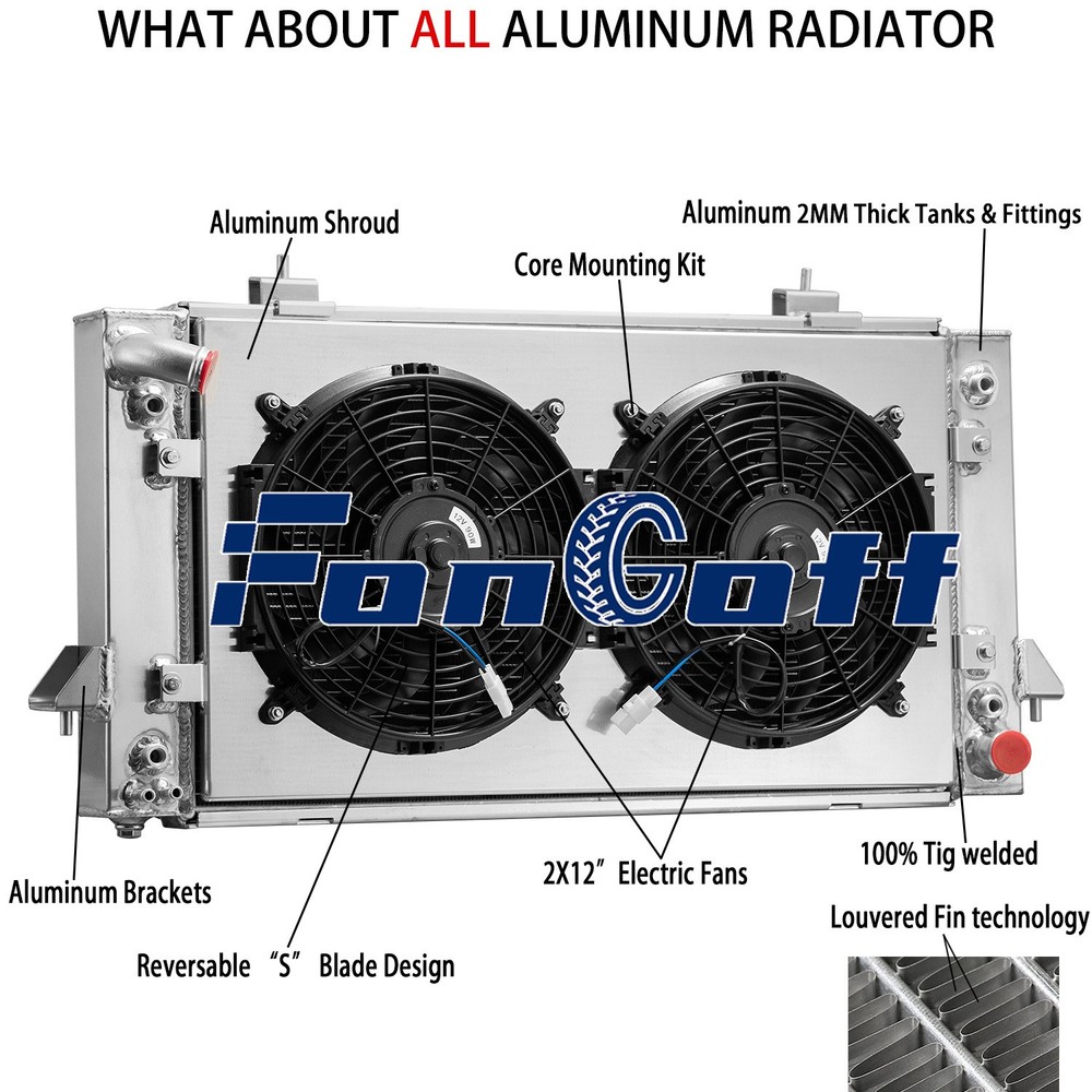4-Row Radiator Shroud Fan Fit 87-15 Land Rover Discovery I/II 3.9 4.0L RO3010105