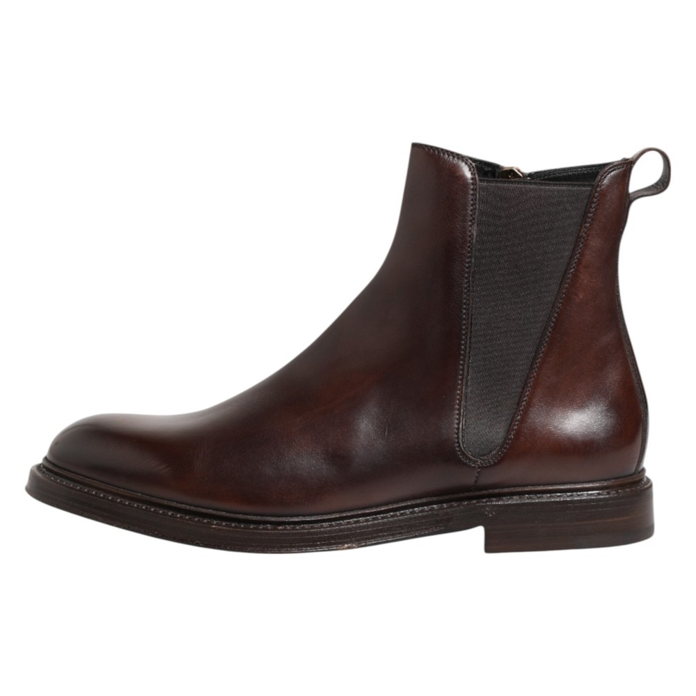 DOLCE & GABBANA Shoes Brown Chelsea Leather Mid Calf Boots EU39 / US6 1730usd