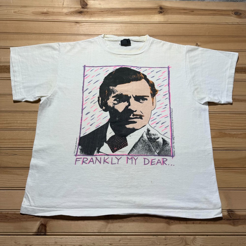Vintage 60s 1967 Clark Gable Gone with the Wind Frankly My Dear T-Shirt Size XL