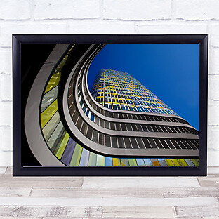 The Wave Building Munich Yellow Curve Tall Germany Architecture Tower Art Print