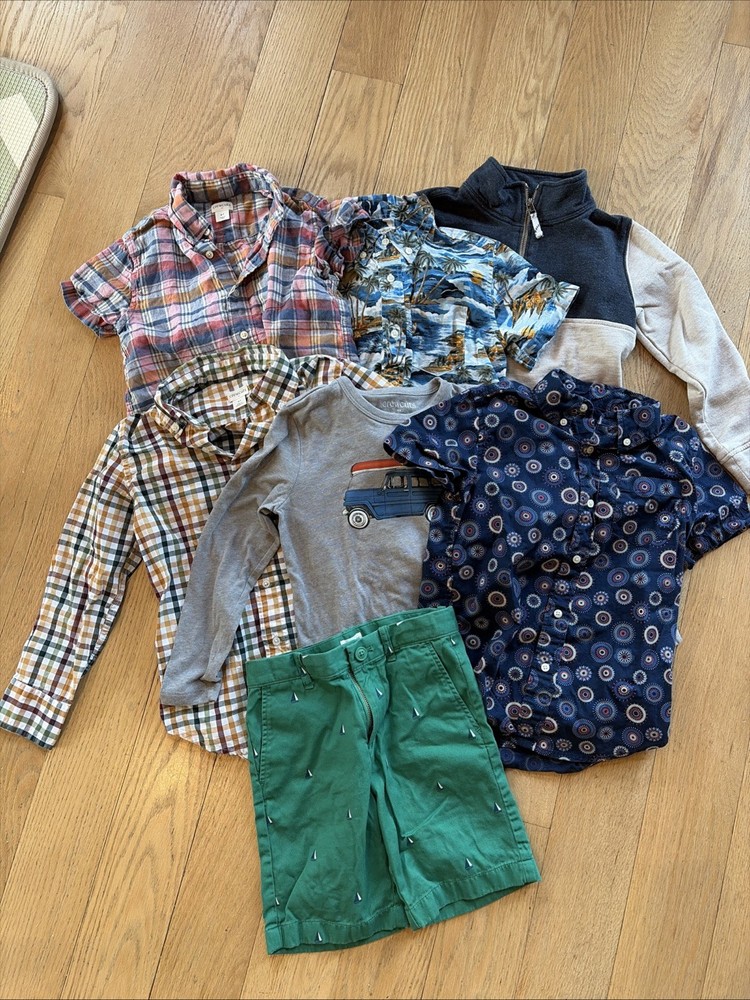 J Crew Crewcuts Boys Lot Of 7 Summer School Size S 6-7 Shorts Shirts