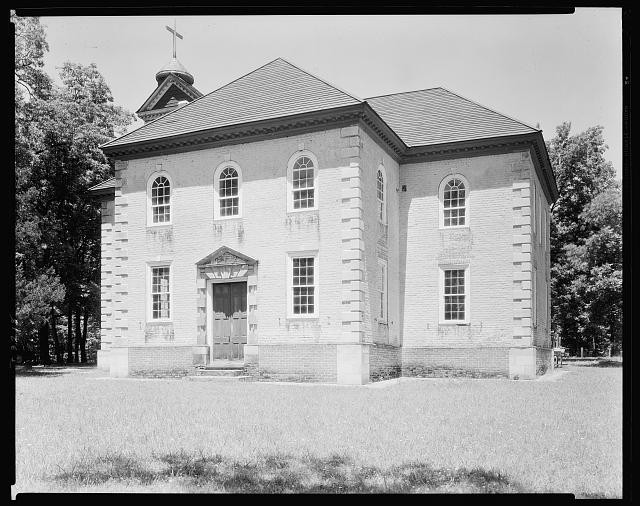 Photo:Fredericksburg Virginia Aquia Church 1930s Brick Colonial Church