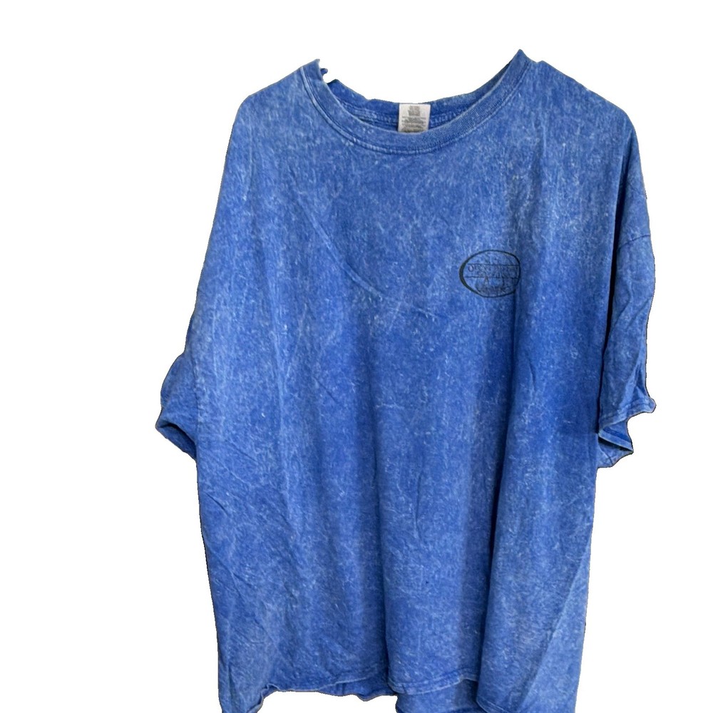 Gildan Ultra Cotton Blue Graphic Logo Crew Neck Men's T-Shirt 2XL Short Sleeve