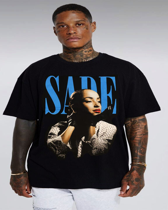 SADE BLUE SMOOTH JASZZ BLACK  T SHIRTS MEN'S SIZES