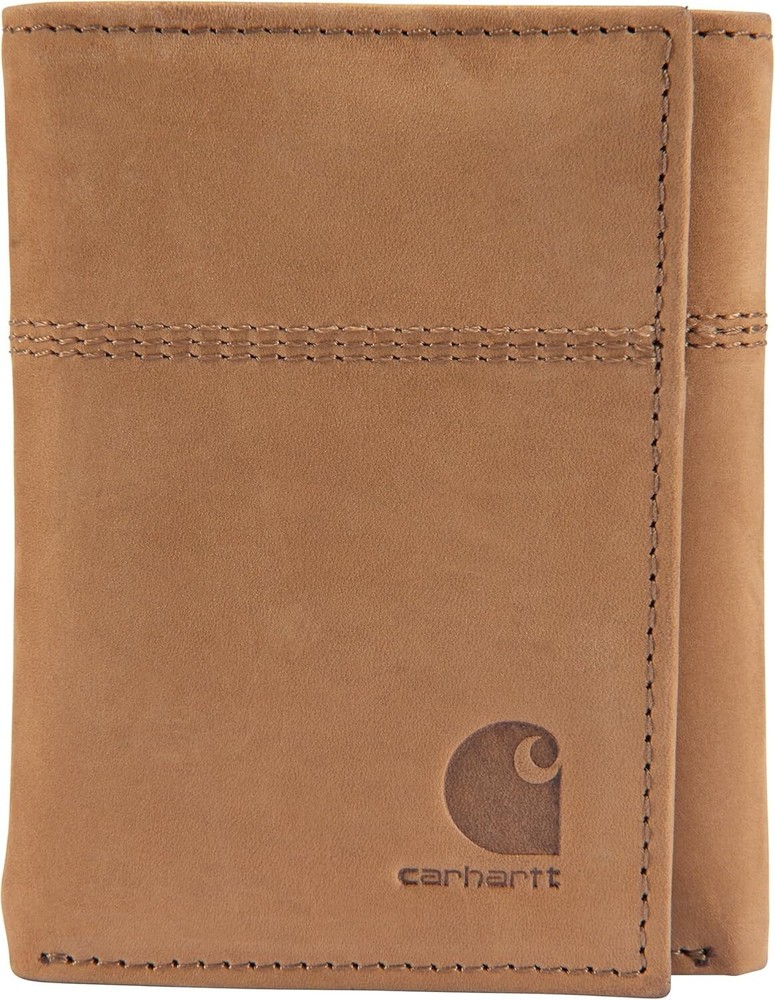 Rugged Saddle Leather Trifold Wallet for Men - Classic Design, Multiple Colors