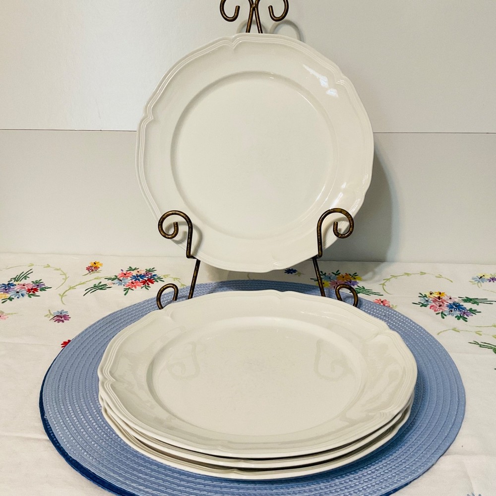 4 Villeroy & Boch Vitro Porcelain Dinner Plates Manoir  10 1/2