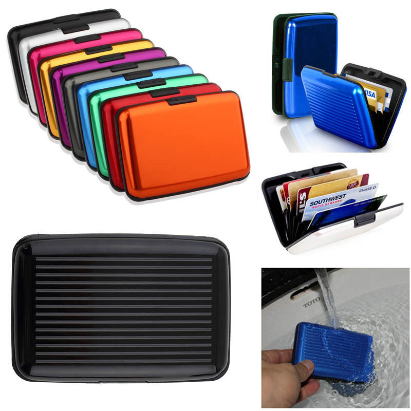 Aluminum Metal Wallet Business ID Credit Card Case Holder Anti RFID Scanning USA