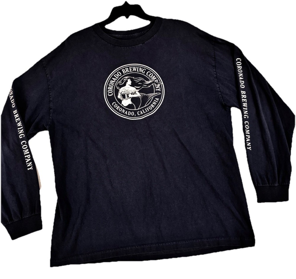 Coronado Brewing Company Mermaid Long Sleeve T Shirt Navy Blue XL Brewery