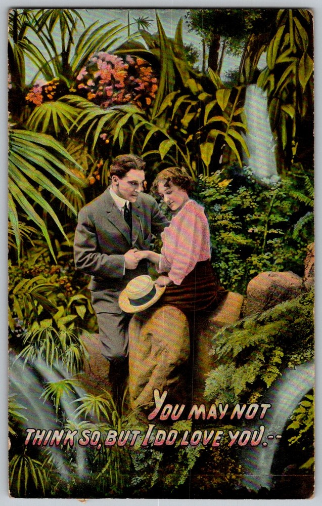 Antique Postcard Romantic Couple Sentiment Washington, DC 1910s