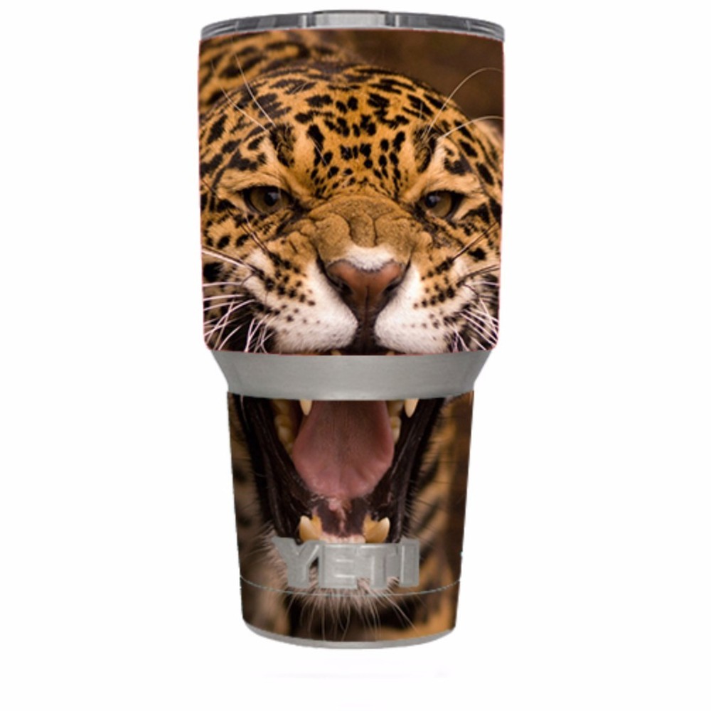 Skin Decal for Yeti 30 oz Rambler Tumbler / Jaguar growling