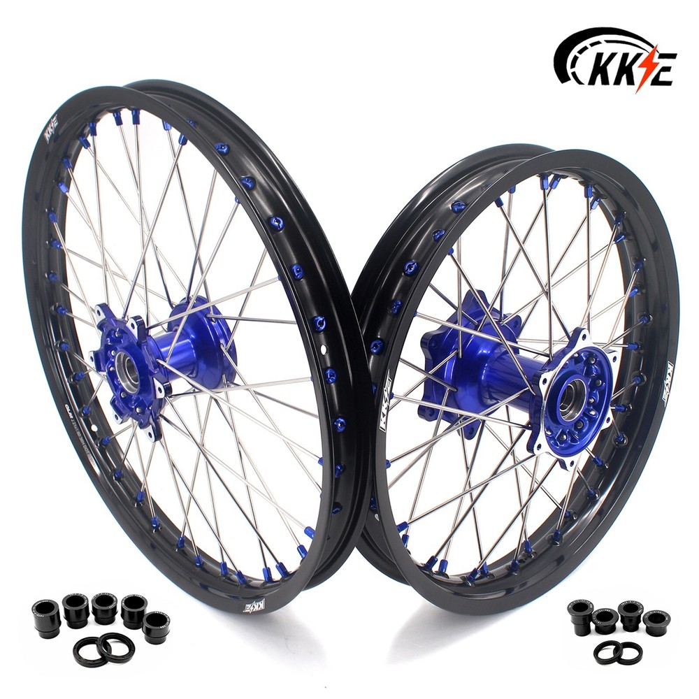 KKE 21/19 Cast MX Wheels Rim Set Fit Yamaha YZ125 YZ250 YZ250F YZ450F 2003-2024