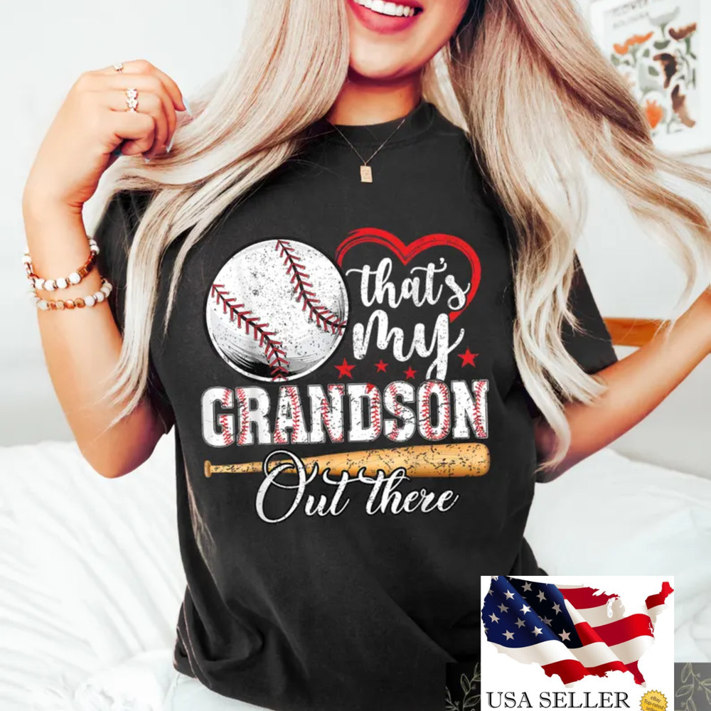 Thats My Grandson Shirt Baseball Grandma Gift Sports Fan Tee