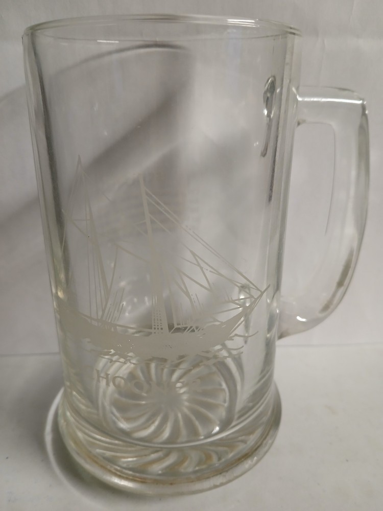 Long John Silver's Beer Mug with Schooner Ship  etched on it--- 1992