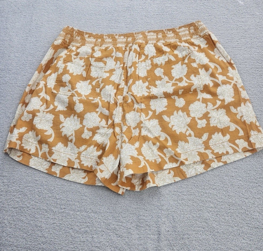 Briggs Women's Linen Blend with 4 Pocket Shorts, Orange Size M Festival Beach