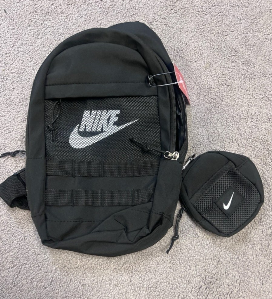 Nike Sling Bag Crossbody Chest Backpack Black w/ Detachable Pouch NWT Unisex