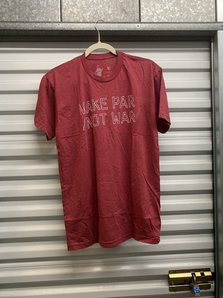 NWOT LinkSoul Graphic T Shirt Mens Small Short Sleeve Red Make Par Not War