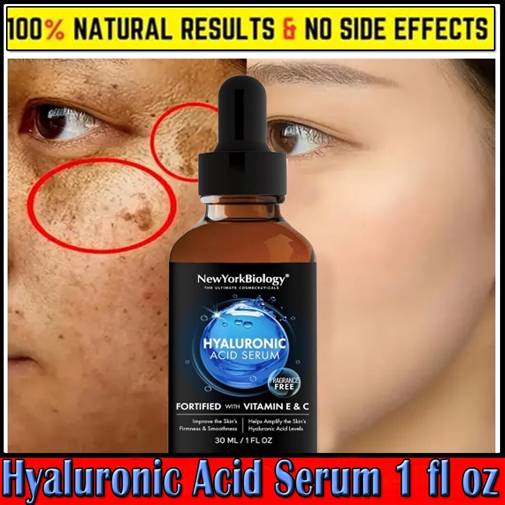 Hyaluronic Acid 100% Pure Organic Anti Aging Hydrating Serum Wrinkles Fine Lines