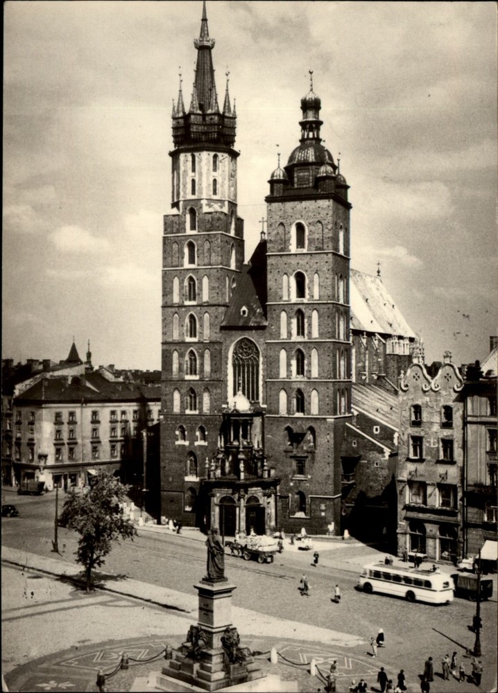 RPPC Church Krakow Poland vintage postcard b336