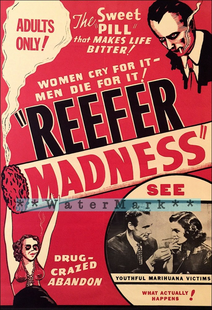 Reefer Madness 1936 Cult Classic Marijuana Film Vintage Poster Print Retro Art