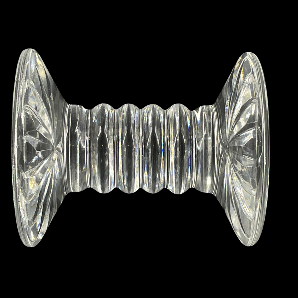 Vintage WATERFORD Crystal Large Master Carving Barbell Knife Rest 16 Points