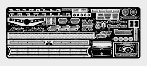 Model Car Garage 2133 1/25 Scale 1966 Chevy Chevelle Photo Etched Detail Set