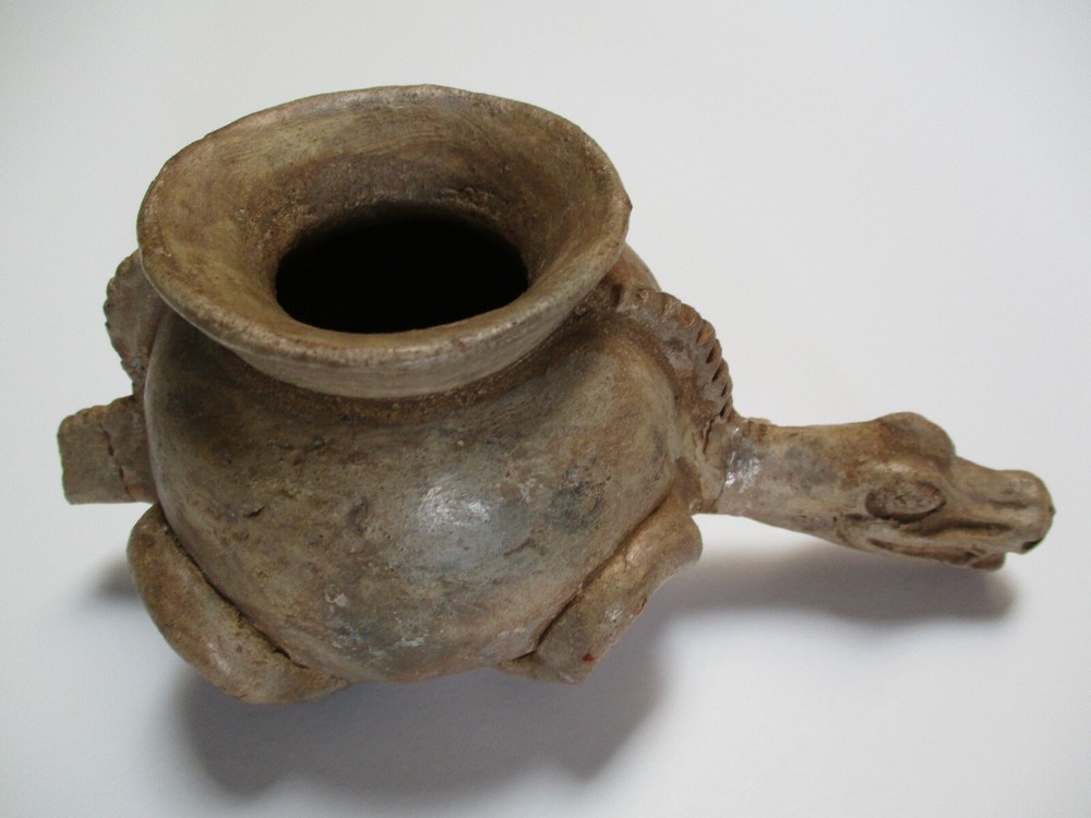 Antique Pre-Columbian relic statue sculpture god carving primitive iconic 6 inch pot