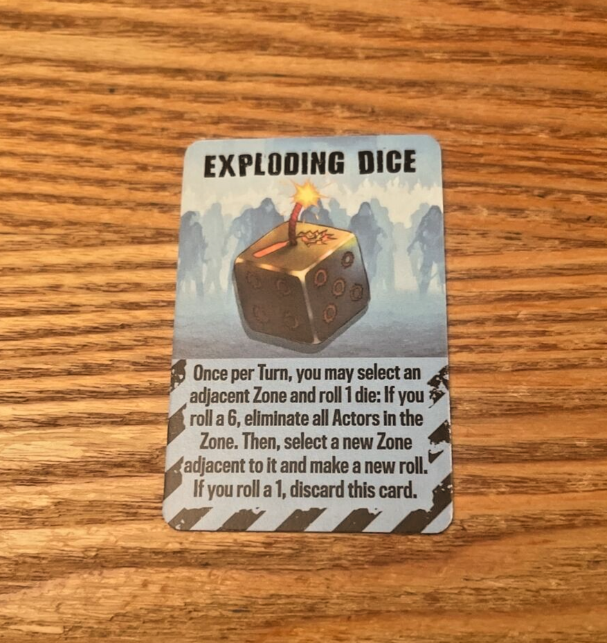 Dice Tower 2022 Promo CMON Zombicide Exploding Dice Promo Card