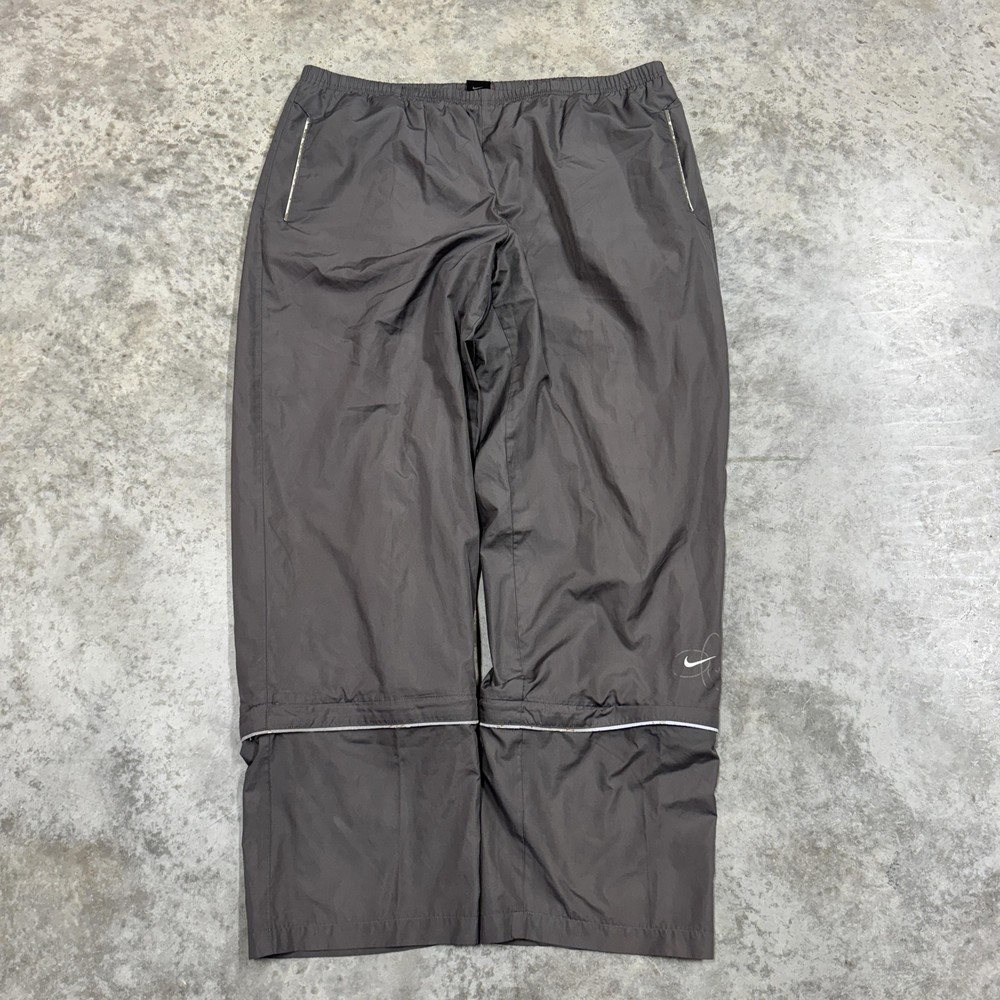 Nike Track Pants Mens 2XL Gray Convertible Zip Off Mesh Lined Windbreaker