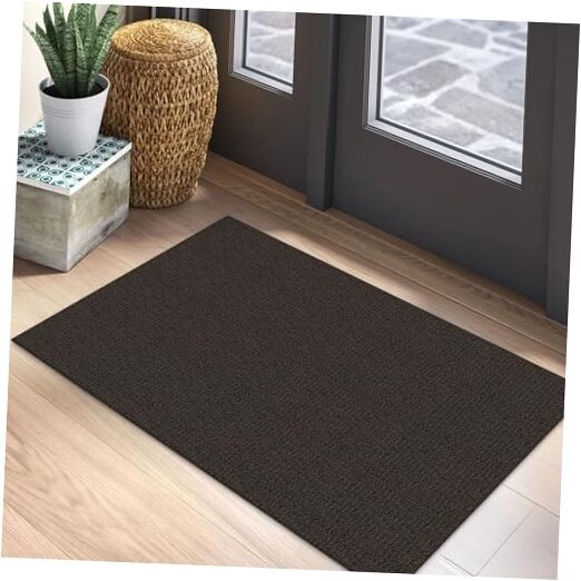 2x3 Washable Woven Area Rug in Taupe and Coffee for Living Room or Bedroom  
