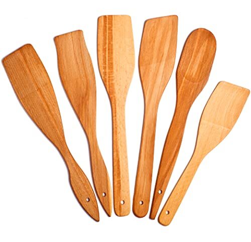 6 Wooden Spoons for Cooking – Made in Ukraine 100% Natural Healthy Nonstick