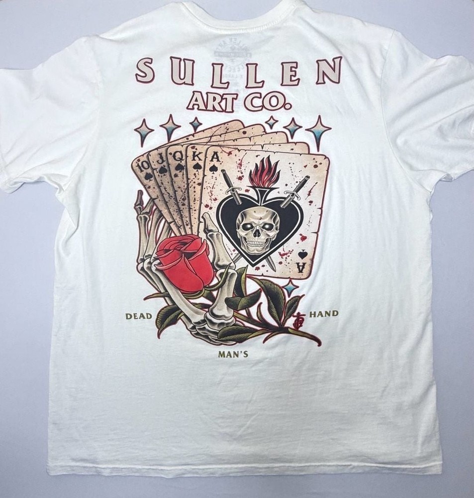 Sullen Art Collective Playing Cards and Skull Graphic T-Shirt