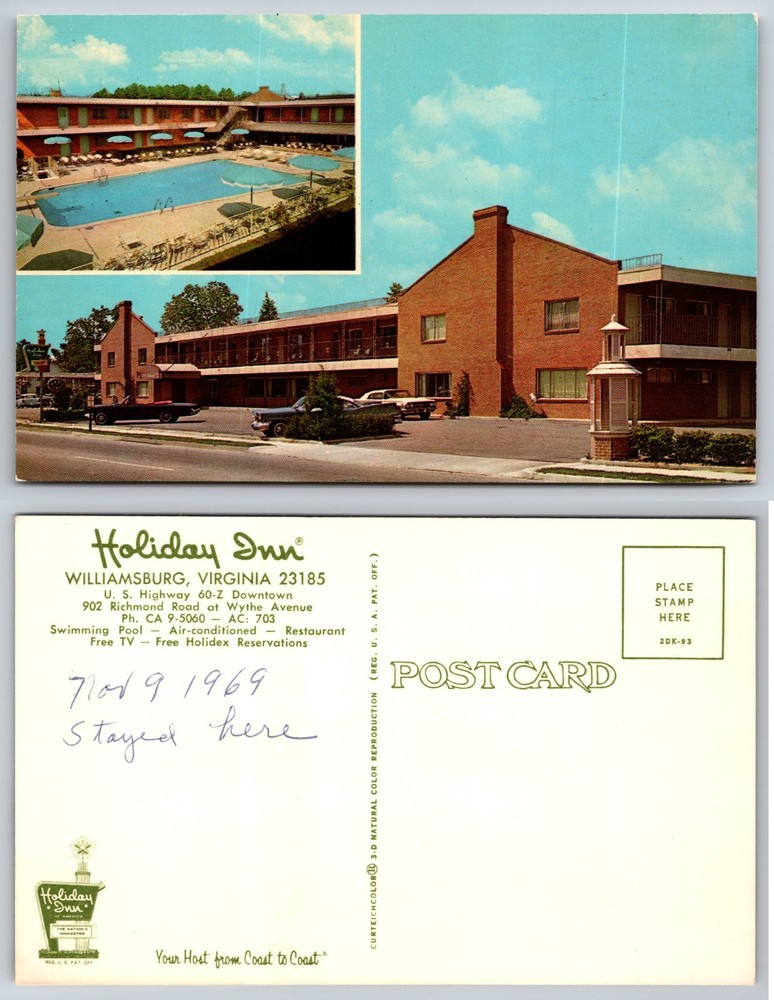 Holiday Inn Williamsburg Virginia Postcard