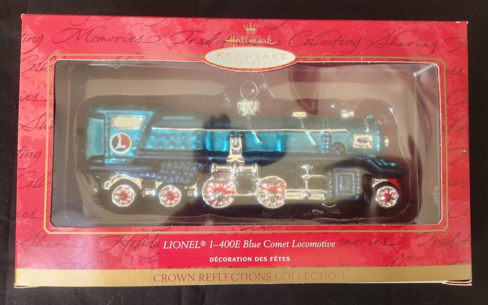 Hallmark Ornament Blown Glass Lionel 1-400E Blue Comet Locomotive 2001