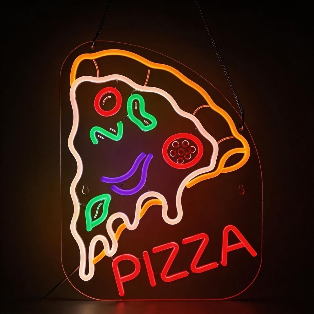 Pizza Neon Sign - Dimmable Light & Wall Decor for Restaurant, , Truck & Party...