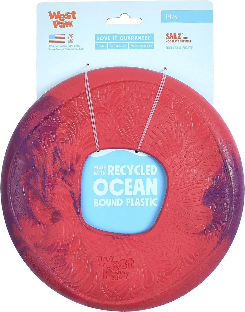 Seaflex Sailz Dog Toy Flying Disc – Machine Washable Dog Toys for Moderate Chewe