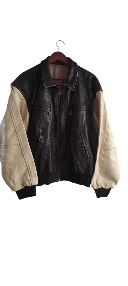 VTG Dakota American Spirit Baseball Leather Varsity Men Jacket 1998 Brown Size L