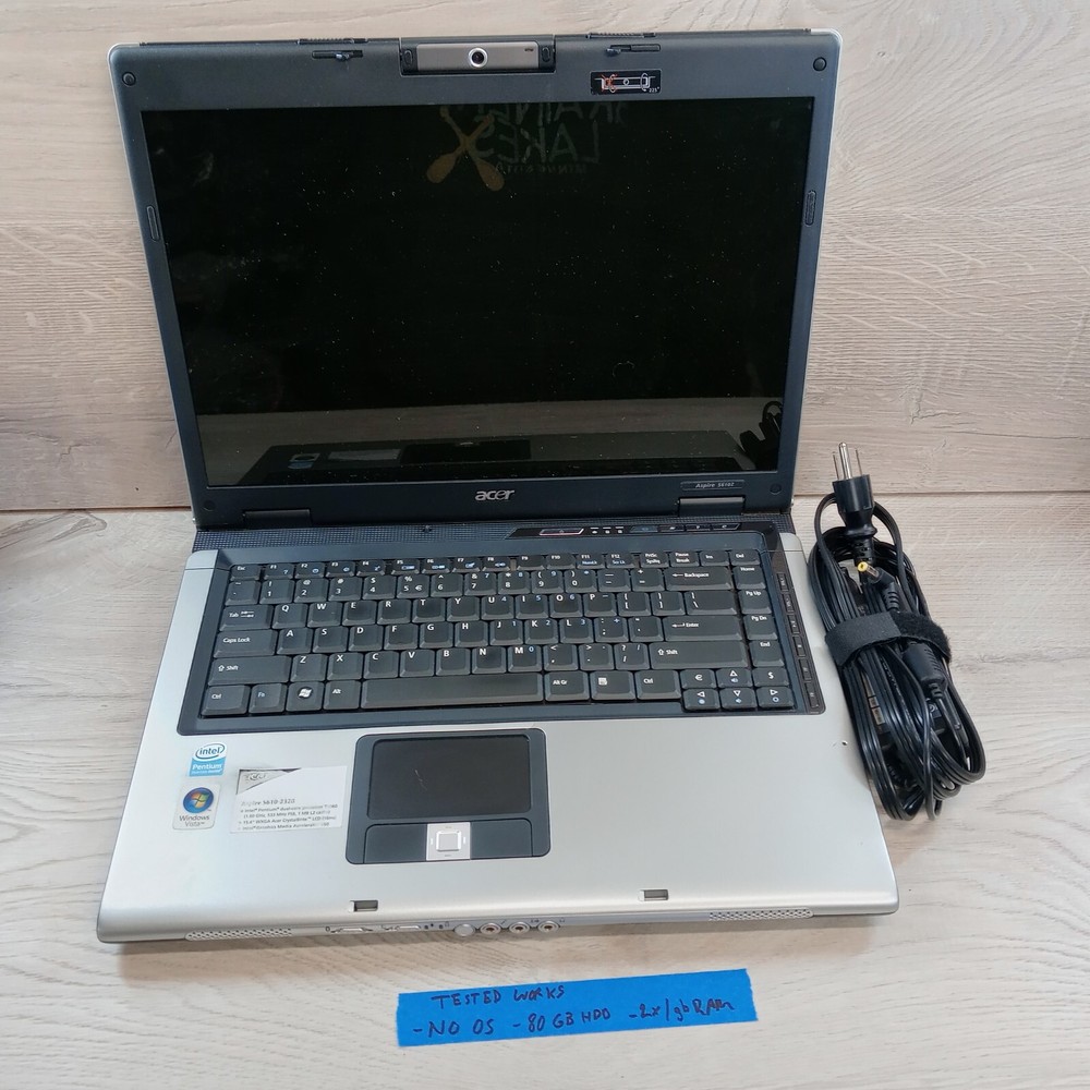 Acer Aspire 5610Z Laptop Intel T2060 2GB RAM 80GB HDD Tested Working No OS-image