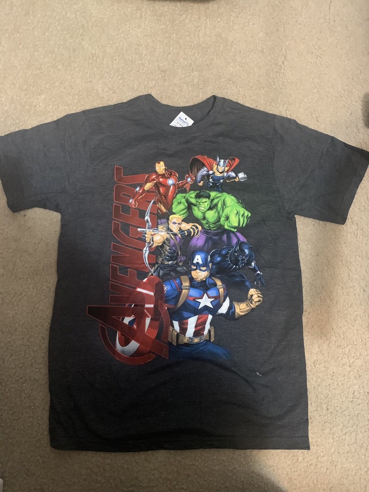 Marvel Avengers Youth Boys Charcoal Heather Tee Shirt New XL 14/16 New Tags