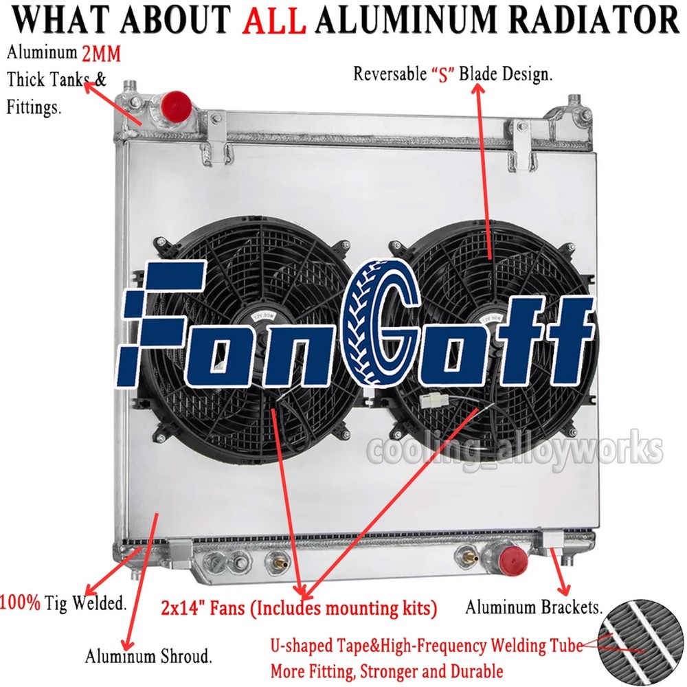 Fit 1995 1996 1997 Ford F250 F350 F59 7.3L Powerstroke 3-Row Radiator Fan Shroud