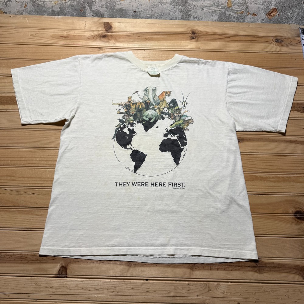 Vintage 1992 They Were Here First Animals Wildlife Earth Graphic T-Shirt USA XL