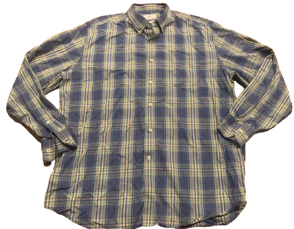 Southern Tide Shirt Mens Extra Large XL Blue Green Plaid Button Down Classic Fit