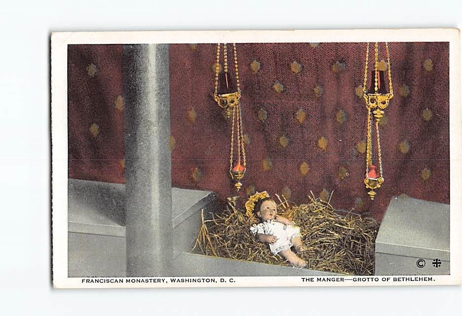 Postcard The Manger Grotto Of Bethlehem Franciscan Monastery Washington DC USA