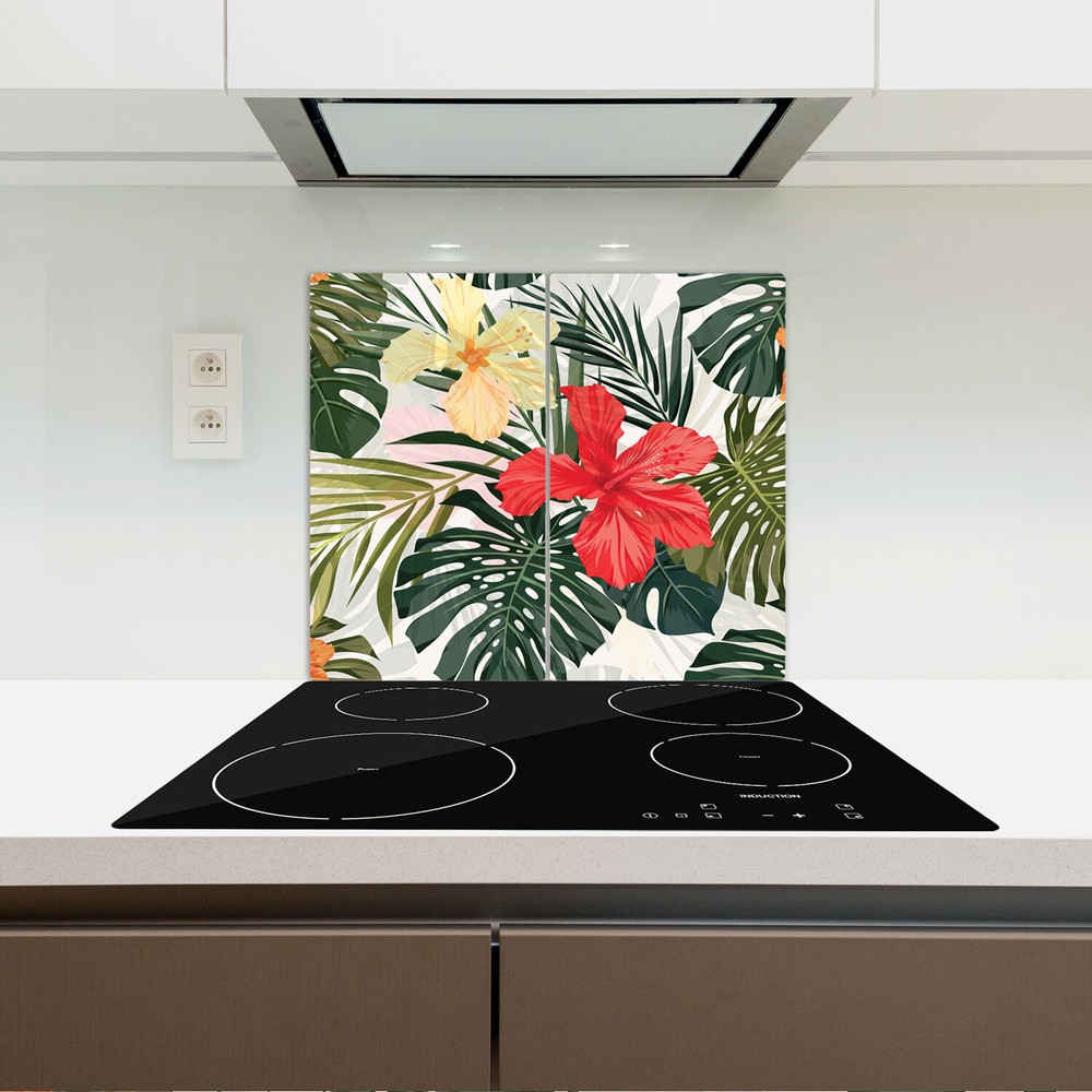 Hawaiian Tropical Polynesia Island Glass Kitchen Worktop Saver Exotic Vibes