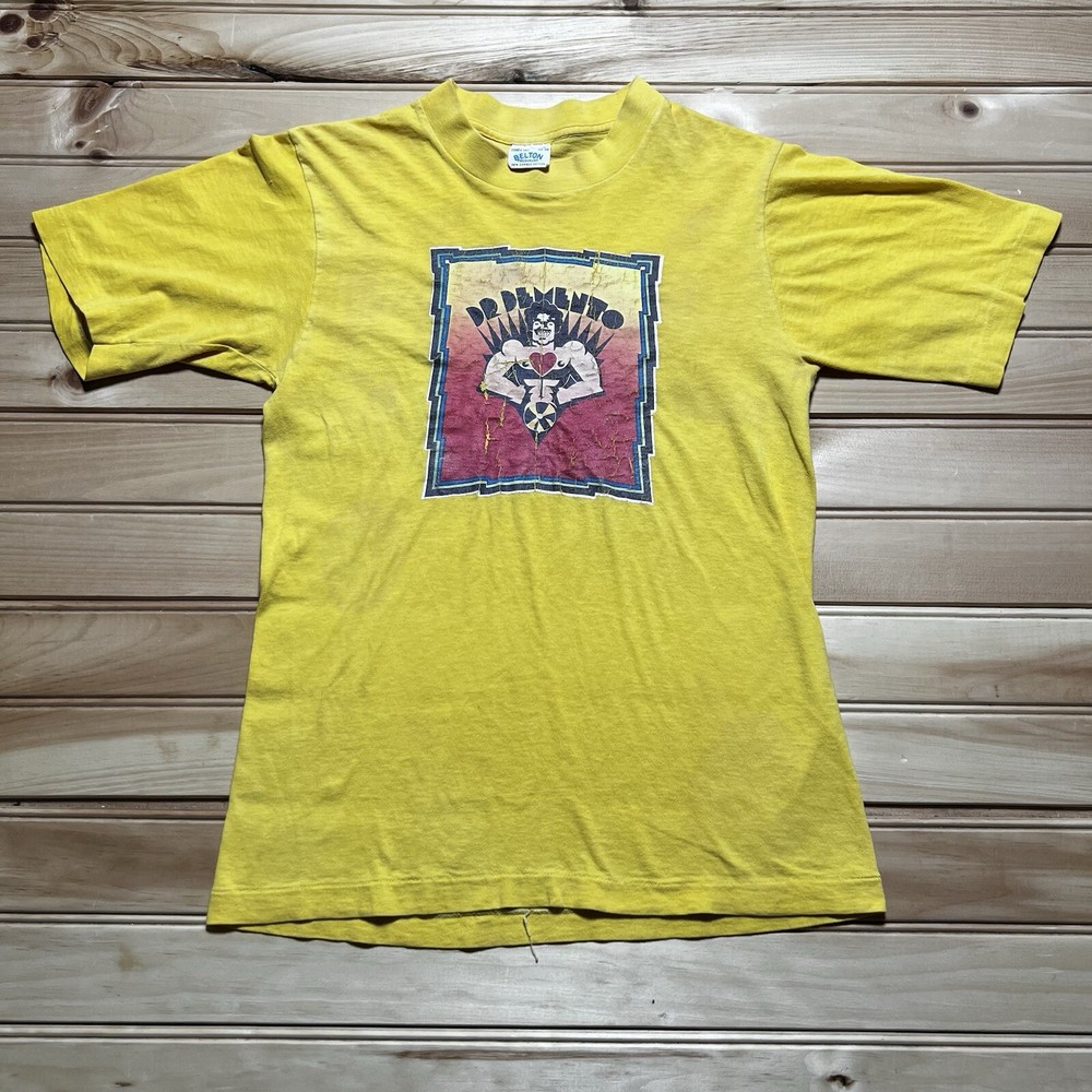 Vintage 70s 80s Dr Demento Radio Station Music DJ Shirt Size Small