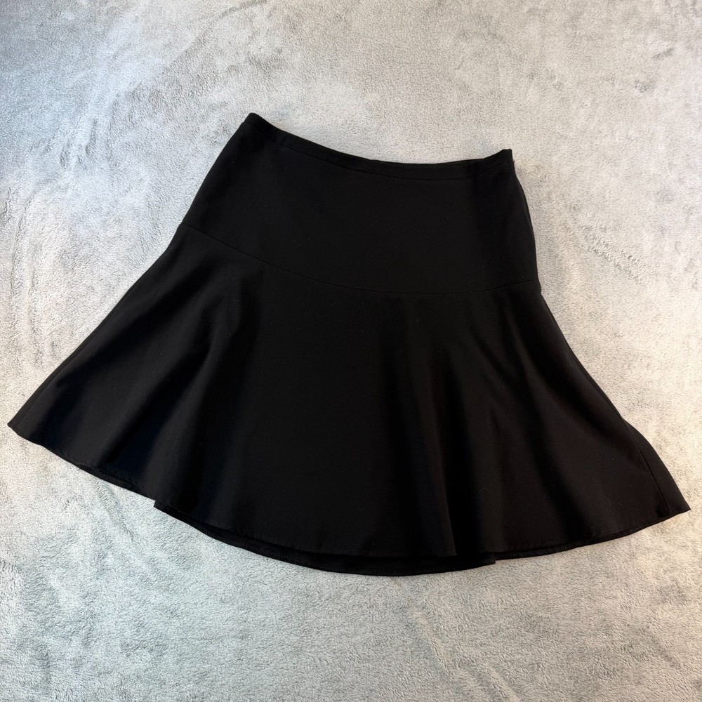 White House Black Market Womens Flared Skirt Black Size 8 A-Line