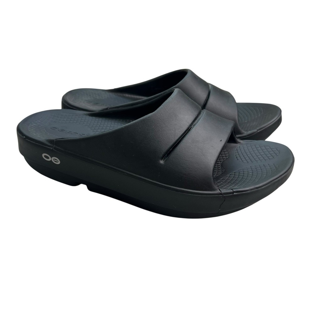 Oofos OoAh M4/W/6 Recovery Comfort Black Slide Sandal